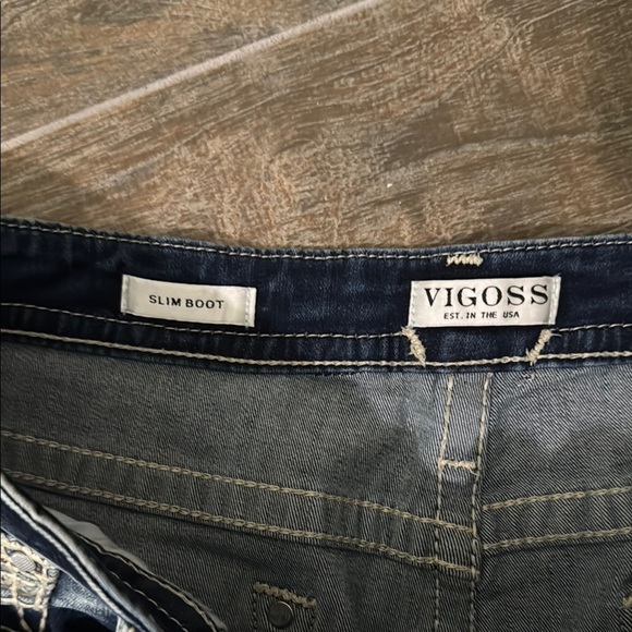 Vigoss Blue Boot Cut Jeans with Contrast Stitching - Picture 3 of 10